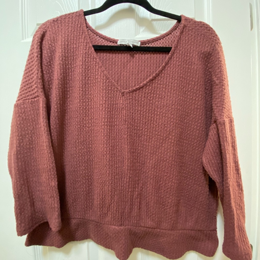 Brick Red Long Sleeve Top